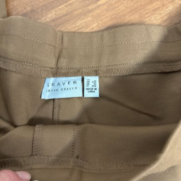 GRAVER by SUSAN GRAVER REGULAR SMART KNIT PONTE SLIM LEG PANT DESERT TAUPE 1X - Picture 6 of 6